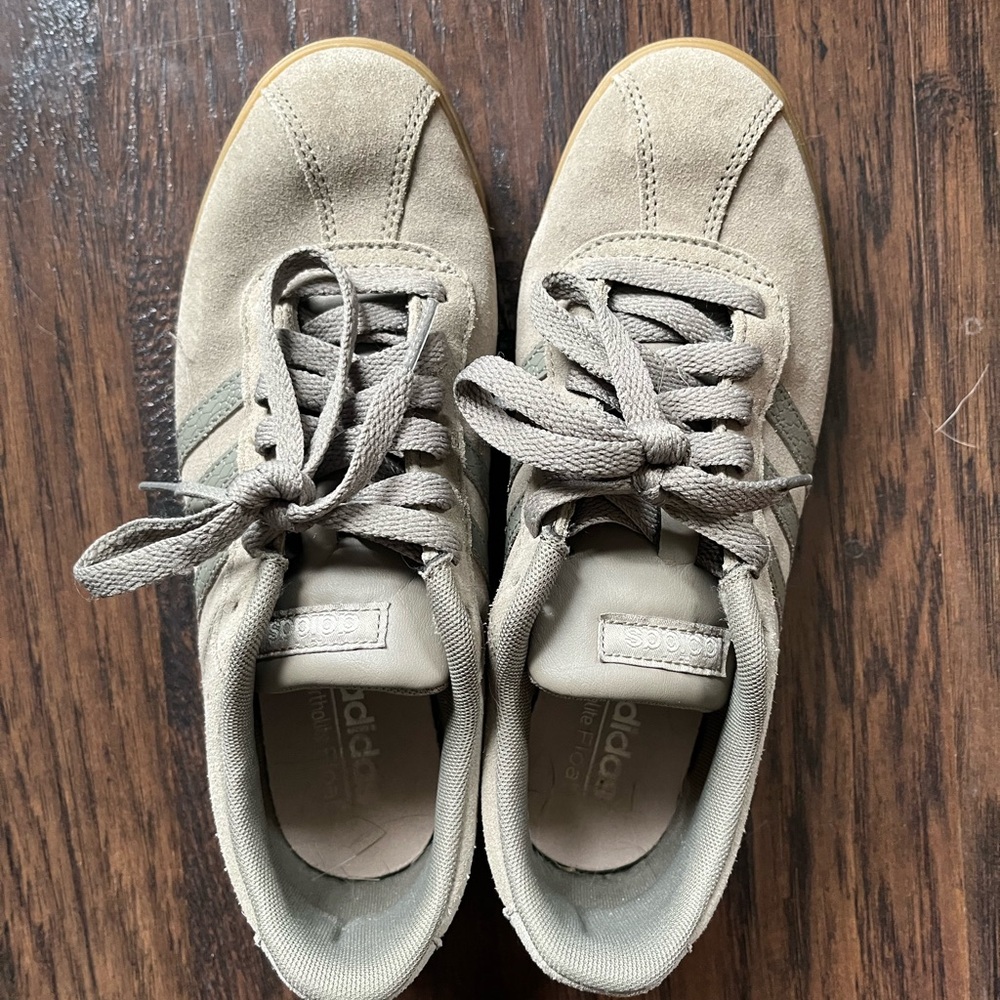 Adidas Green/Gray Suede Sneakers